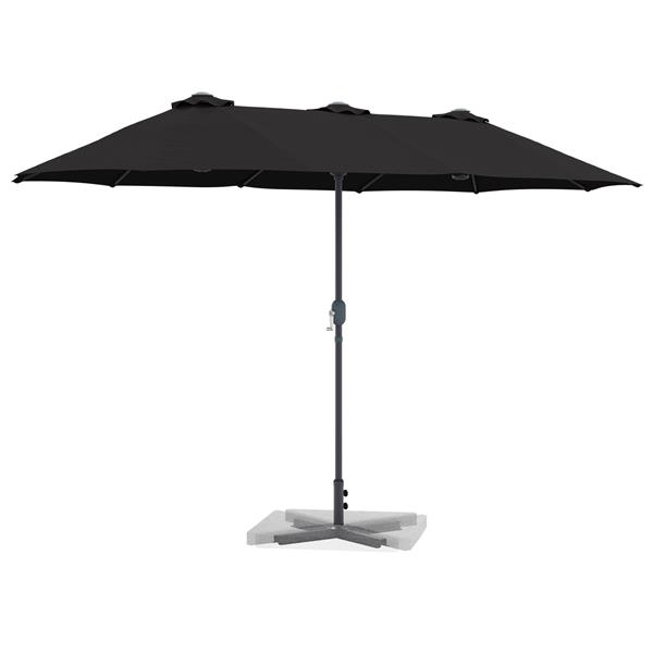 Grote foto vidaxl tuinparasol zwart 380 x 196 x 235 cm poedergecoat staal tuin en terras overige tuin en terras