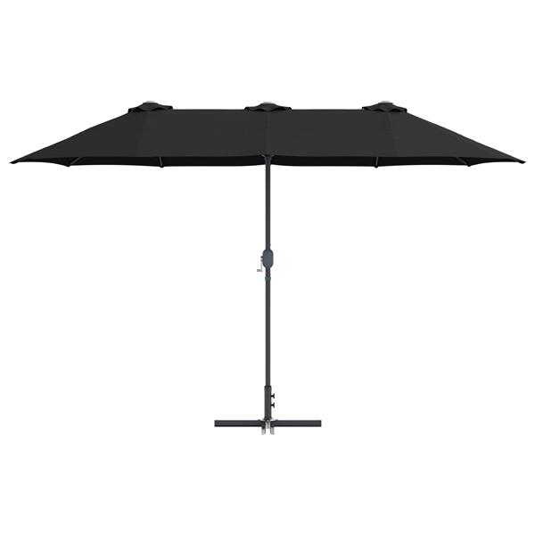 Grote foto vidaxl tuinparasol zwart 380 x 196 x 235 cm poedergecoat staal tuin en terras overige tuin en terras