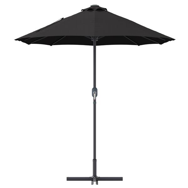 Grote foto vidaxl tuinparasol zwart 380 x 196 x 235 cm poedergecoat staal tuin en terras overige tuin en terras