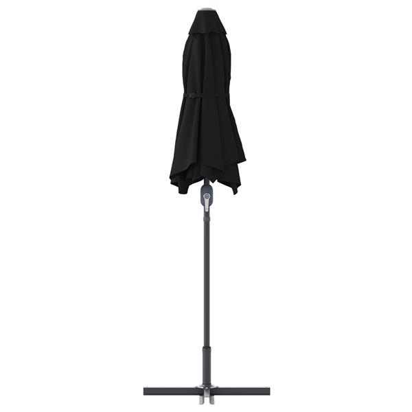 Grote foto vidaxl tuinparasol zwart 380 x 196 x 235 cm poedergecoat staal tuin en terras overige tuin en terras