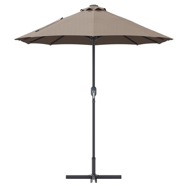 Grote foto vidaxl tuinparasol taupe 380 x 196 x 235 cm poedergecoat staal tuin en terras overige tuin en terras