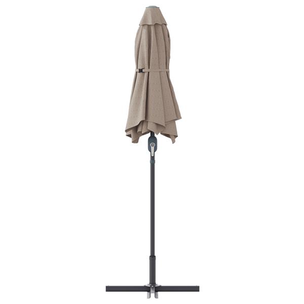 Grote foto vidaxl tuinparasol taupe 380 x 196 x 235 cm poedergecoat staal tuin en terras overige tuin en terras