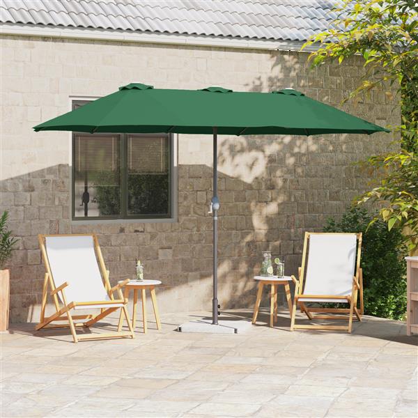 Grote foto vidaxl tuinparasol groen 380 x 196 x 235 cm poedergecoat staal tuin en terras overige tuin en terras