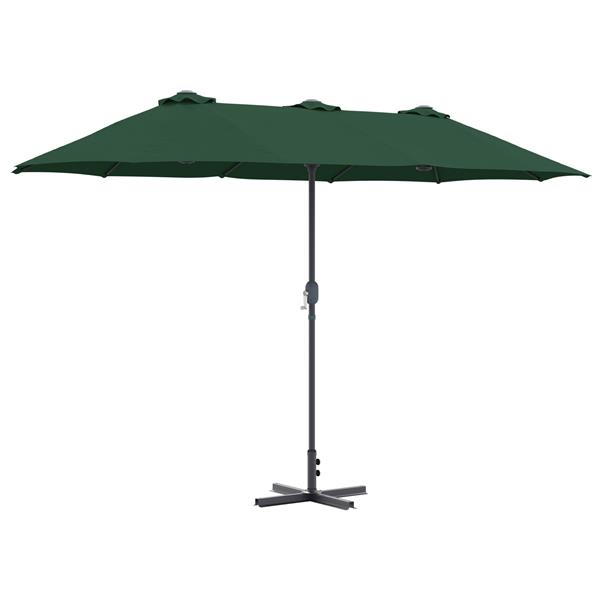 Grote foto vidaxl tuinparasol groen 380 x 196 x 235 cm poedergecoat staal tuin en terras overige tuin en terras