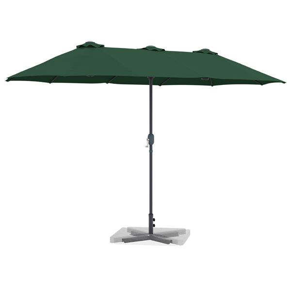 Grote foto vidaxl tuinparasol groen 380 x 196 x 235 cm poedergecoat staal tuin en terras overige tuin en terras