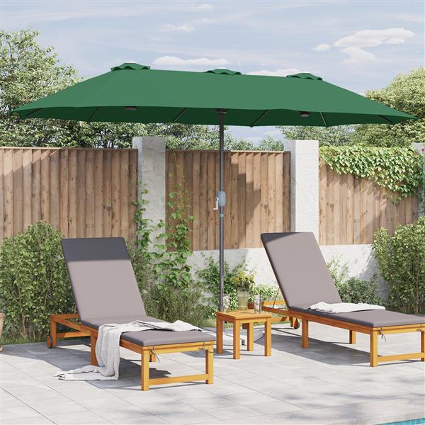 Grote foto vidaxl tuinparasol groen 380 x 196 x 235 cm poedergecoat staal tuin en terras overige tuin en terras