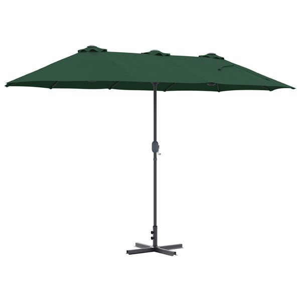 Grote foto vidaxl tuinparasol groen 380 x 196 x 235 cm poedergecoat staal tuin en terras overige tuin en terras