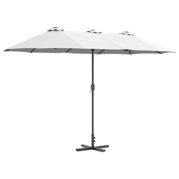 Grote foto vidaxl tuinparasol zand 380 x 196 x 235 cm poedergecoat staal tuin en terras overige tuin en terras
