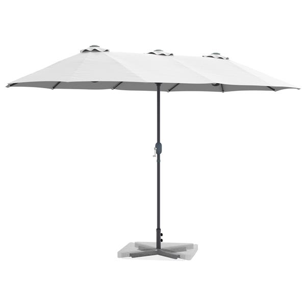 Grote foto vidaxl tuinparasol zand 380 x 196 x 235 cm poedergecoat staal tuin en terras overige tuin en terras
