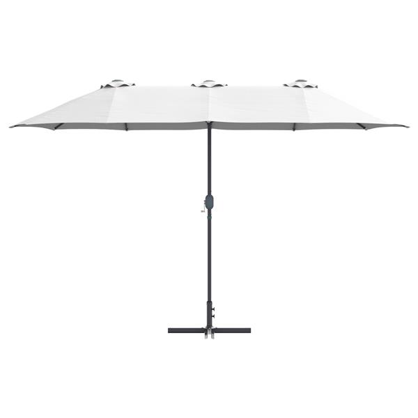 Grote foto vidaxl tuinparasol zand 380 x 196 x 235 cm poedergecoat staal tuin en terras overige tuin en terras