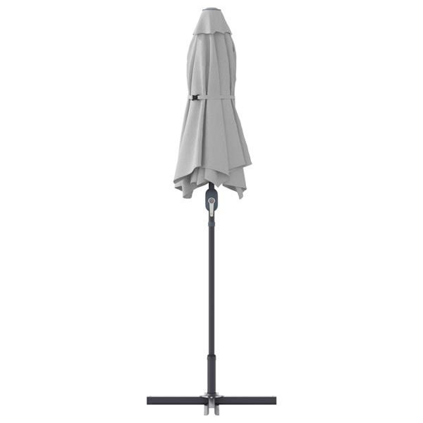 Grote foto vidaxl tuinparasol zand 380 x 196 x 235 cm poedergecoat staal tuin en terras overige tuin en terras