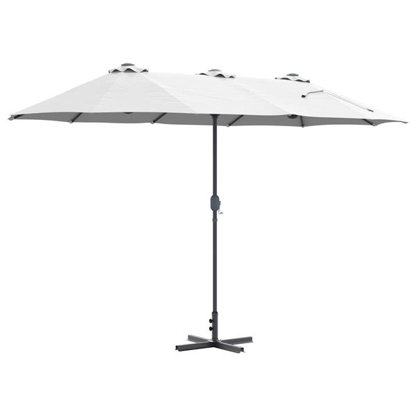 Grote foto vidaxl tuinparasol zand 380 x 196 x 235 cm poedergecoat staal tuin en terras overige tuin en terras