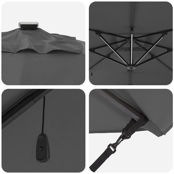 Grote foto vidaxl cantilever roma parasol met slot 286 x 285 x 270 cm aluminium tuin en terras overige tuin en terras