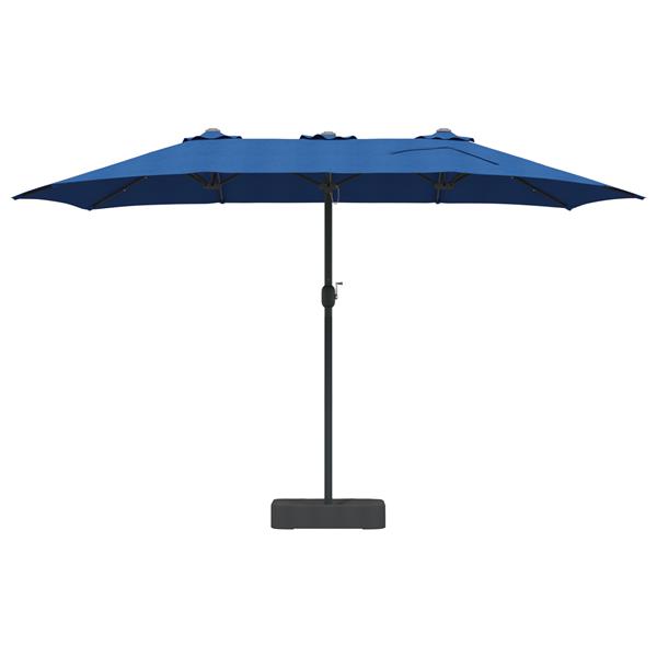 Grote foto vidaxl tuinparasol blauw 385 x 209 x 244 cm stof tuin en terras overige tuin en terras
