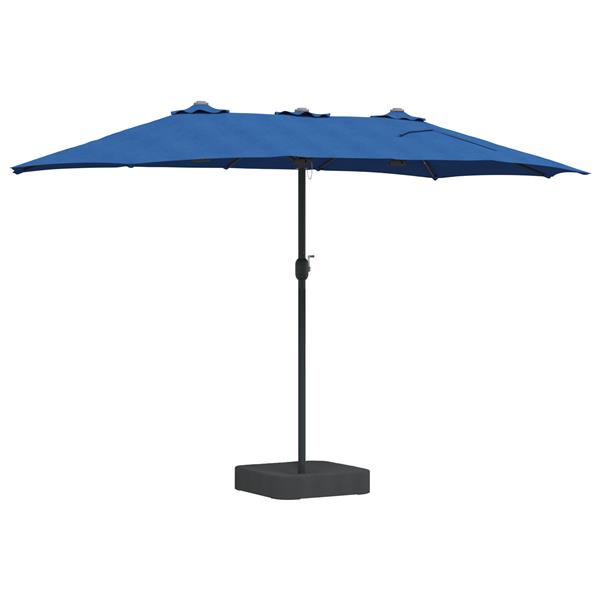 Grote foto vidaxl tuinparasol blauw 385 x 209 x 244 cm stof tuin en terras overige tuin en terras