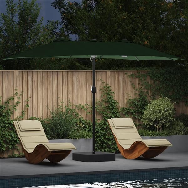 Grote foto vidaxl tuinparasol groen 385 x 209 x 244 cm stof tuin en terras overige tuin en terras