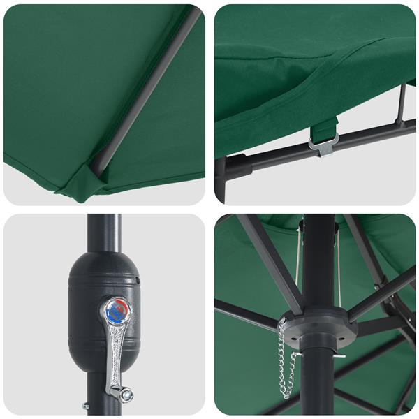 Grote foto vidaxl tuinparasol groen 385 x 209 x 244 cm stof tuin en terras overige tuin en terras