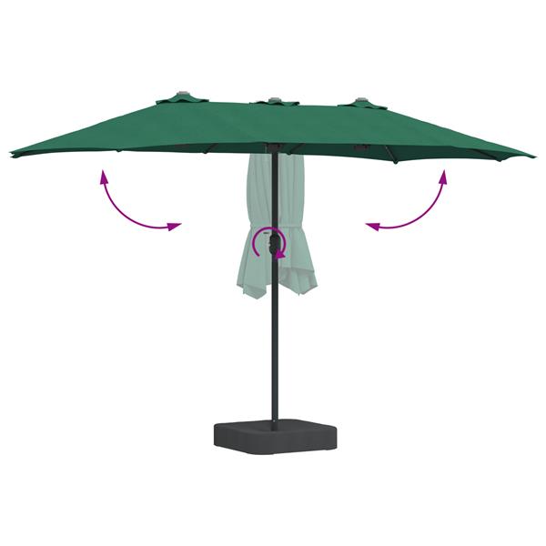 Grote foto vidaxl tuinparasol groen 385 x 209 x 244 cm stof tuin en terras overige tuin en terras