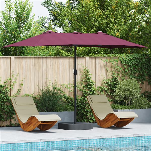 Grote foto vidaxl tuinparasol bordeauxrood 385 x 209 x 244 cm stof tuin en terras overige tuin en terras