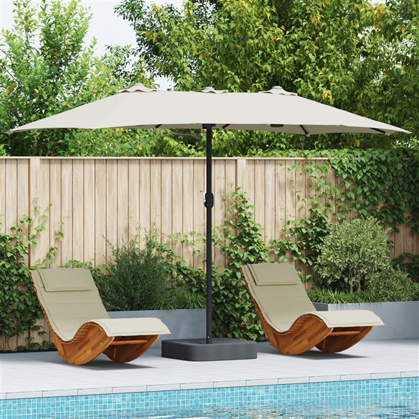 Grote foto vidaxl tuinparasol zand 385 x 209 x 244 cm stof tuin en terras overige tuin en terras