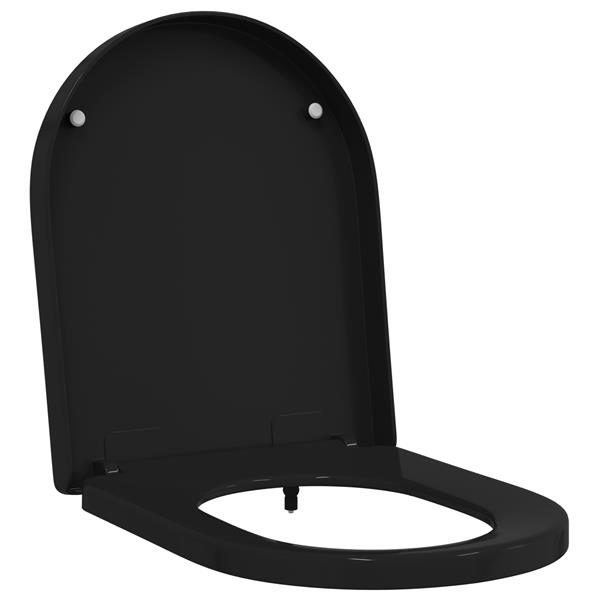 Grote foto vidaxl toiletzitting zwart 48 x 36.5 x 4.5 cm polypropyleen doe het zelf en verbouw sanitair