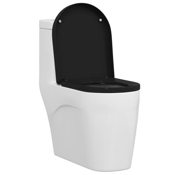 Grote foto vidaxl toiletzitting zwart 48 x 36.5 x 4.5 cm polypropyleen doe het zelf en verbouw sanitair