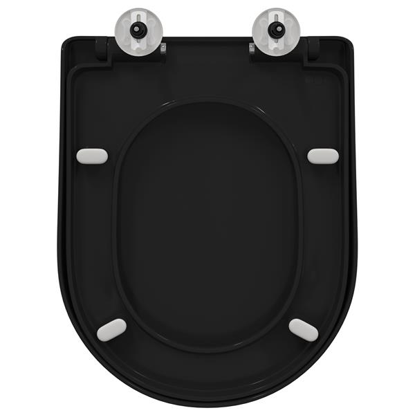 Grote foto vidaxl toiletzitting zwart 48 x 36.5 x 4.5 cm polypropyleen doe het zelf en verbouw sanitair
