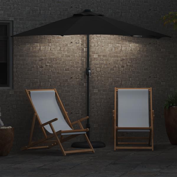 Grote foto vidaxl tuinparasol zwart 294 x 150 x 224 cm stof tuin en terras overige tuin en terras