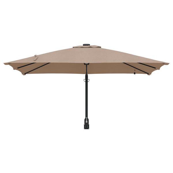 Grote foto vidaxl tuinparasol taupe 248.5 x 247.5 x 160 cm stof tuin en terras overige tuin en terras