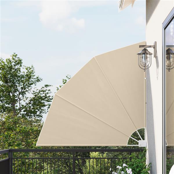 Grote foto vidaxl balkon privacy scherm beige 140 x 140 cm stof tuin en terras overige tuin en terras