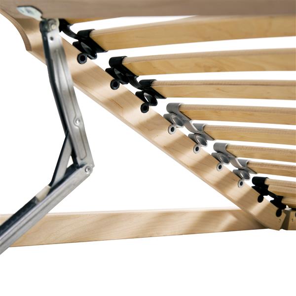Grote foto vidaxl lamelbodem lichtbruin 100 x 190 cm hout en metaal antiek en kunst stoelen en banken