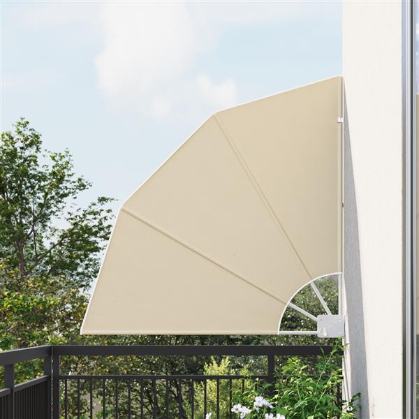 Grote foto vidaxl balkon privacy scherm beige 115 x 115 cm stof tuin en terras overige tuin en terras