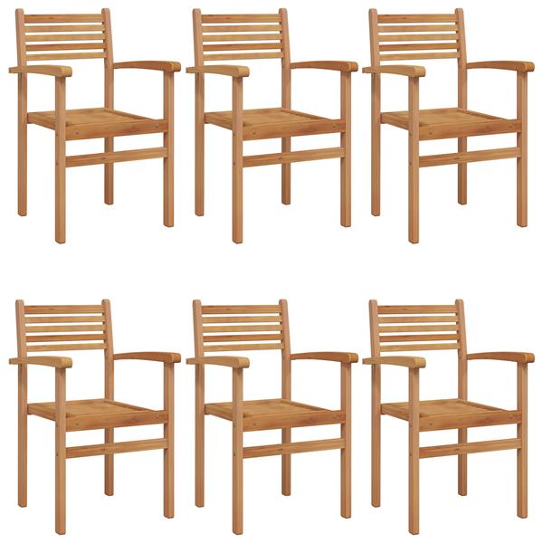 Grote foto vidaxl tuinstapelstoelen 6 pcs bruin 55.5 x 55.5 x 90 cm tuin en terras tuinmeubelen