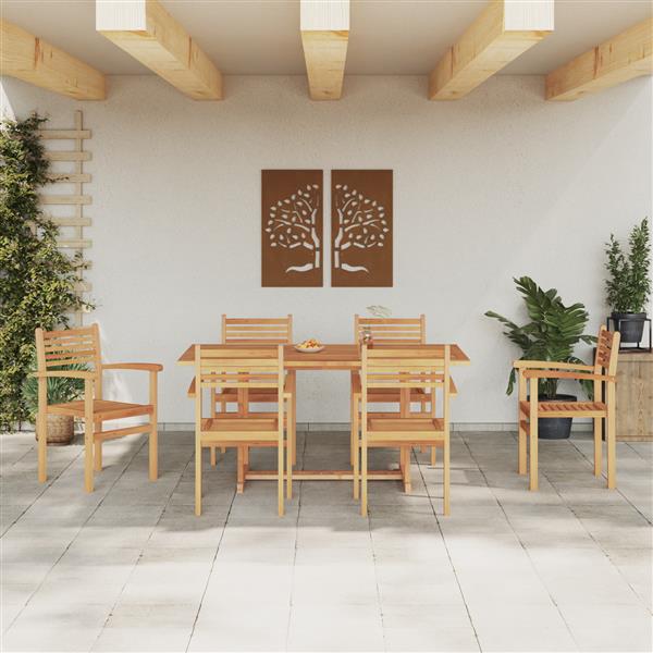 Grote foto vidaxl tuinstapelstoelen 6 pcs bruin 55.5 x 55.5 x 90 cm tuin en terras tuinmeubelen