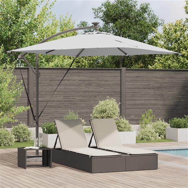 Grote foto vidaxl cantilever banana parasol met slot zand 249 x 249 x 250 cm tuin en terras overige tuin en terras