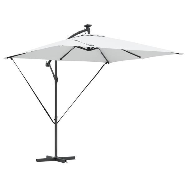 Grote foto vidaxl cantilever banana parasol met slot zand 249 x 249 x 250 cm tuin en terras overige tuin en terras