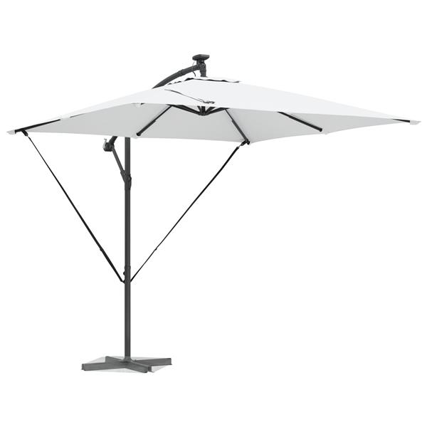 Grote foto vidaxl cantilever banana parasol met slot zand 249 x 249 x 250 cm tuin en terras overige tuin en terras