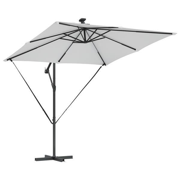 Grote foto vidaxl cantilever banana parasol met slot zand 249 x 249 x 250 cm tuin en terras overige tuin en terras
