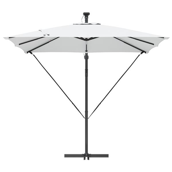 Grote foto vidaxl cantilever banana parasol met slot zand 249 x 249 x 250 cm tuin en terras overige tuin en terras
