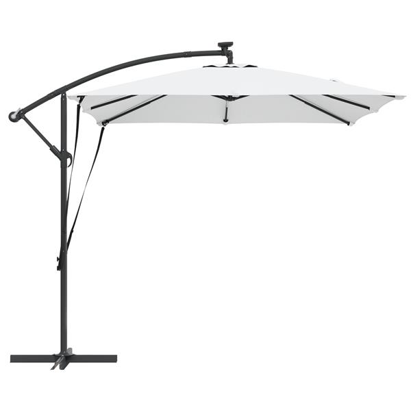 Grote foto vidaxl cantilever banana parasol met slot zand 249 x 249 x 250 cm tuin en terras overige tuin en terras