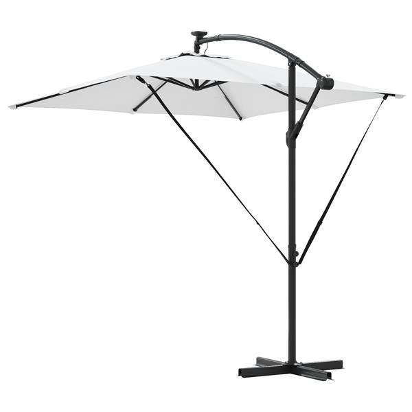 Grote foto vidaxl cantilever banana parasol met slot zand 249 x 249 x 250 cm tuin en terras overige tuin en terras
