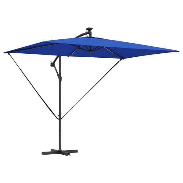 Grote foto vidaxl cantilever banana parasol met slot blauw 294 x 200 x 254 cm tuin en terras overige tuin en terras