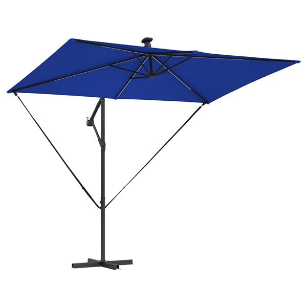 Grote foto vidaxl cantilever banana parasol met slot blauw 294 x 200 x 254 cm tuin en terras overige tuin en terras