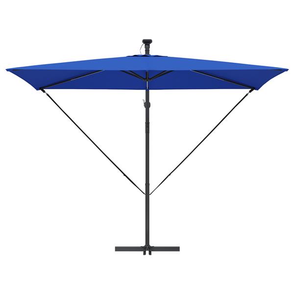 Grote foto vidaxl cantilever banana parasol met slot blauw 294 x 200 x 254 cm tuin en terras overige tuin en terras