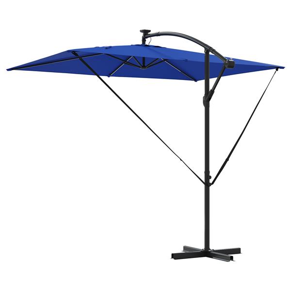 Grote foto vidaxl cantilever banana parasol met slot blauw 294 x 200 x 254 cm tuin en terras overige tuin en terras