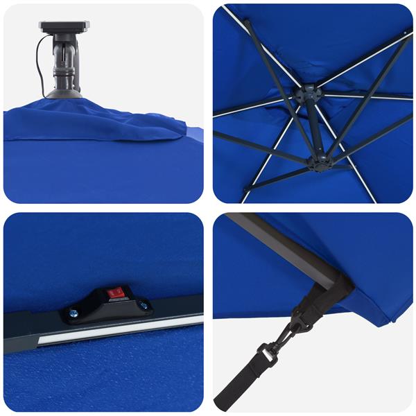 Grote foto vidaxl cantilever banana parasol met slot blauw 294 x 200 x 254 cm tuin en terras overige tuin en terras