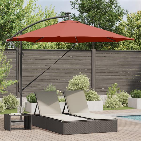 Grote foto vidaxl cantilever banana parasol terracotta 294 x 294 x 248 cm tuin en terras overige tuin en terras
