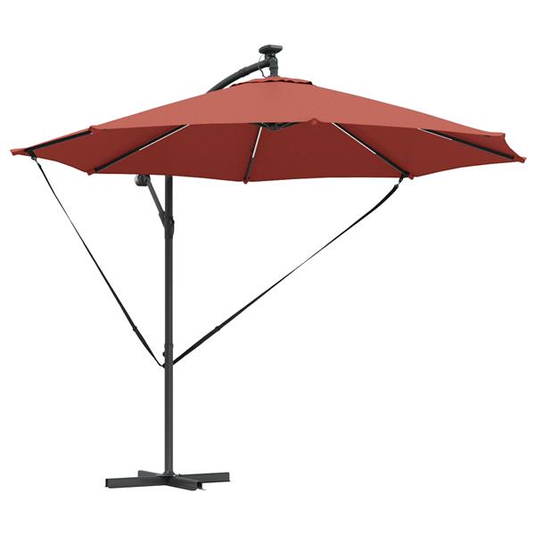 Grote foto vidaxl cantilever banana parasol terracotta 294 x 294 x 248 cm tuin en terras overige tuin en terras