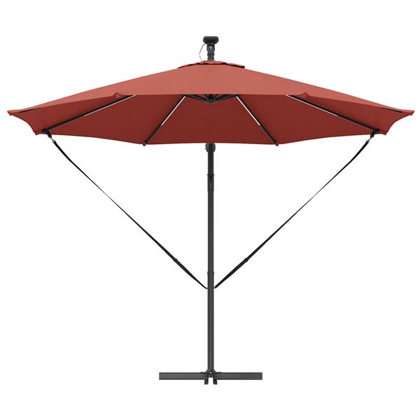 Grote foto vidaxl cantilever banana parasol terracotta 294 x 294 x 248 cm tuin en terras overige tuin en terras