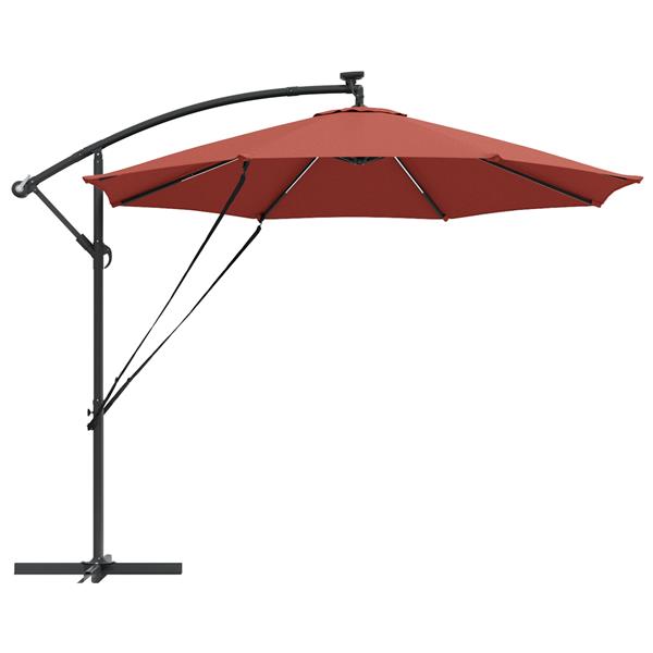Grote foto vidaxl cantilever banana parasol terracotta 294 x 294 x 248 cm tuin en terras overige tuin en terras